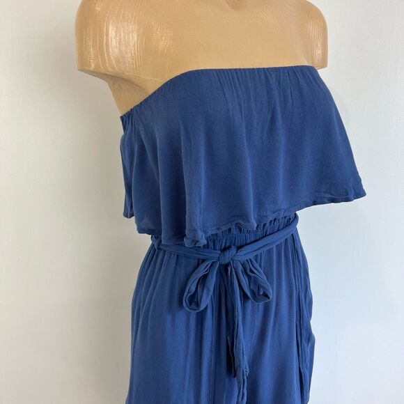 Seven Sisters Women’s Small Blue Sleeveless Pants Jumpsuit Tie Made in USA - Picture 2 of 11